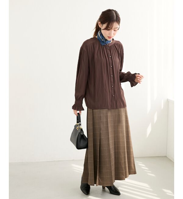  「パウダーサテン2WAYブラウス」|シャツ・ブラウス|