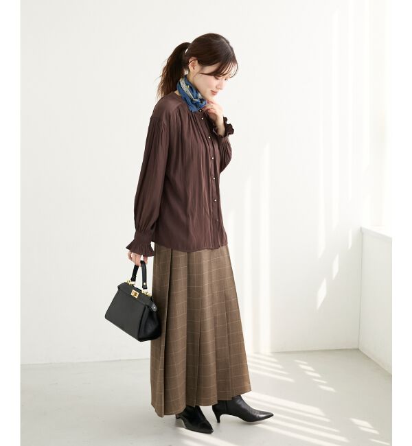  「パウダーサテン2WAYブラウス」|シャツ・ブラウス|
