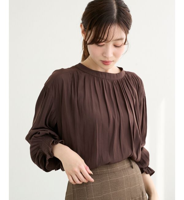  「パウダーサテン2WAYブラウス」|シャツ・ブラウス|