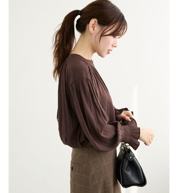  「パウダーサテン2WAYブラウス」|シャツ・ブラウス|