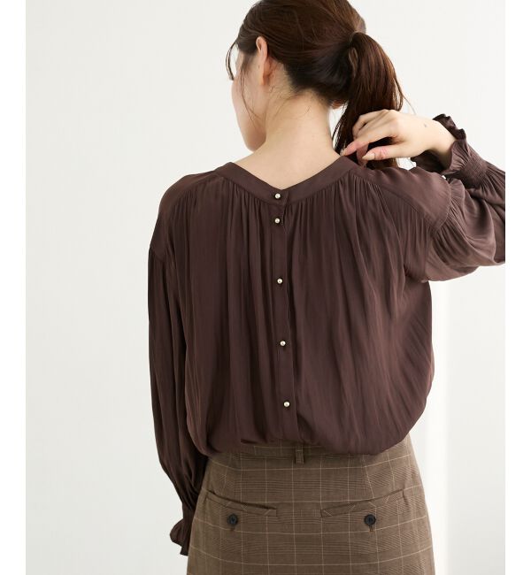  「パウダーサテン2WAYブラウス」|シャツ・ブラウス|