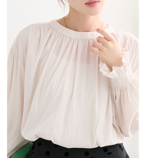  「パウダーサテン2WAYブラウス」|シャツ・ブラウス|
