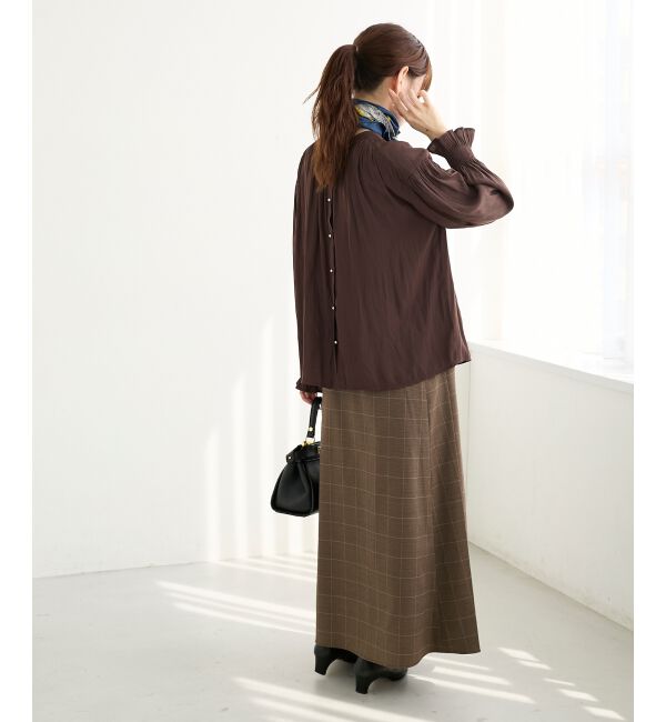  「パウダーサテン2WAYブラウス」|シャツ・ブラウス|