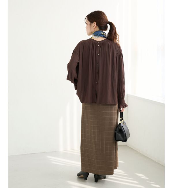  「パウダーサテン2WAYブラウス」|シャツ・ブラウス|