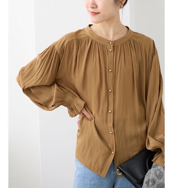  「パウダーサテン2WAYブラウス」|シャツ・ブラウス|