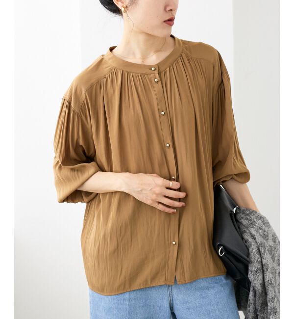  「パウダーサテン2WAYブラウス」|シャツ・ブラウス|
