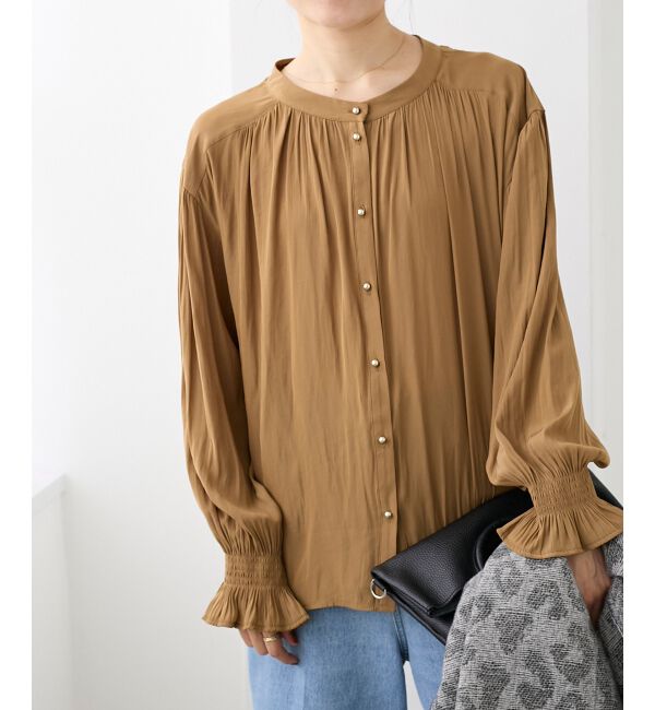  「パウダーサテン2WAYブラウス」|シャツ・ブラウス|
