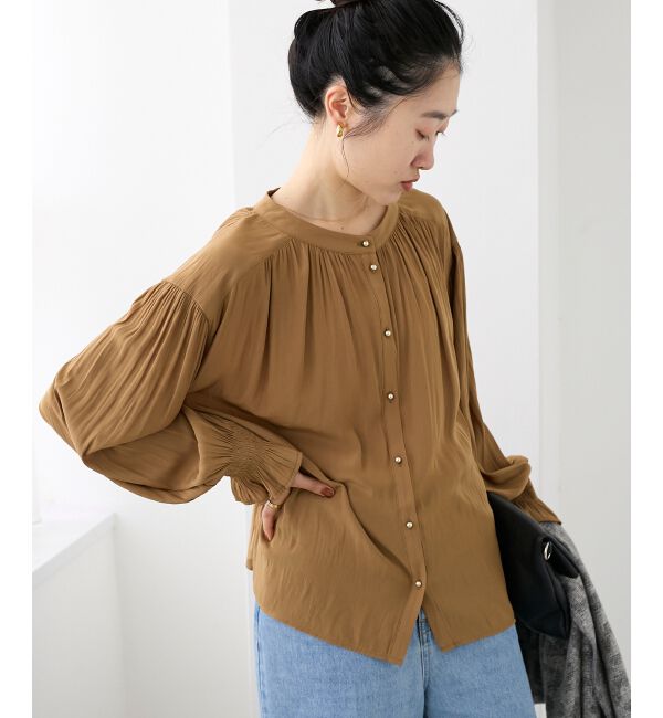  「パウダーサテン2WAYブラウス」|シャツ・ブラウス|