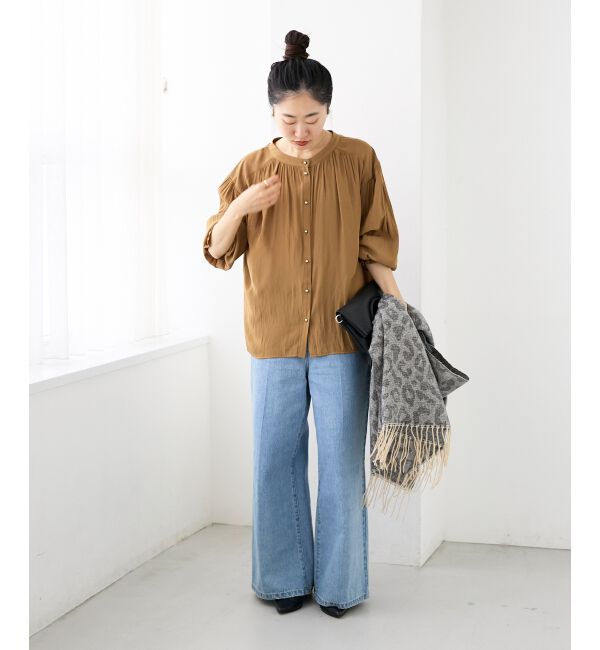  「パウダーサテン2WAYブラウス」|シャツ・ブラウス|