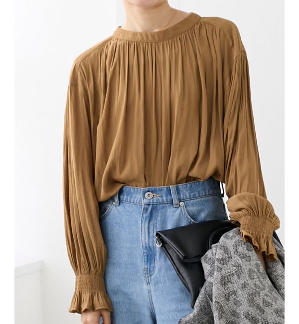  「パウダーサテン2WAYブラウス」|シャツ・ブラウス|