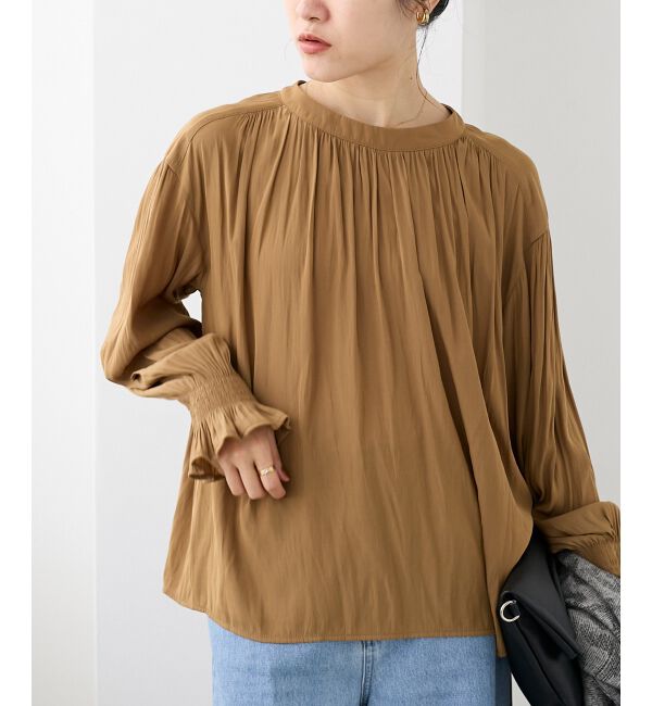  「パウダーサテン2WAYブラウス」|シャツ・ブラウス|