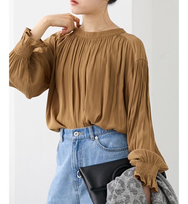  「パウダーサテン2WAYブラウス」|シャツ・ブラウス|