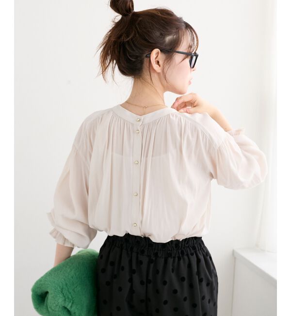  「パウダーサテン2WAYブラウス」|シャツ・ブラウス|