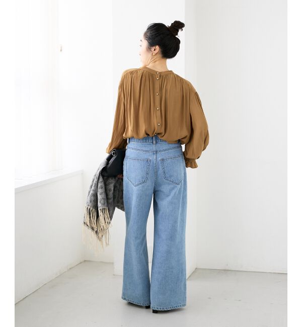  「パウダーサテン2WAYブラウス」|シャツ・ブラウス|