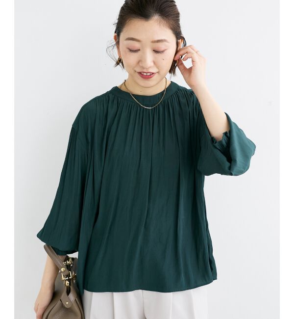  「パウダーサテン2WAYブラウス」|シャツ・ブラウス|