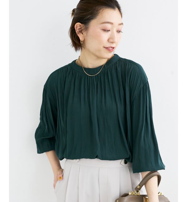  「パウダーサテン2WAYブラウス」|シャツ・ブラウス|