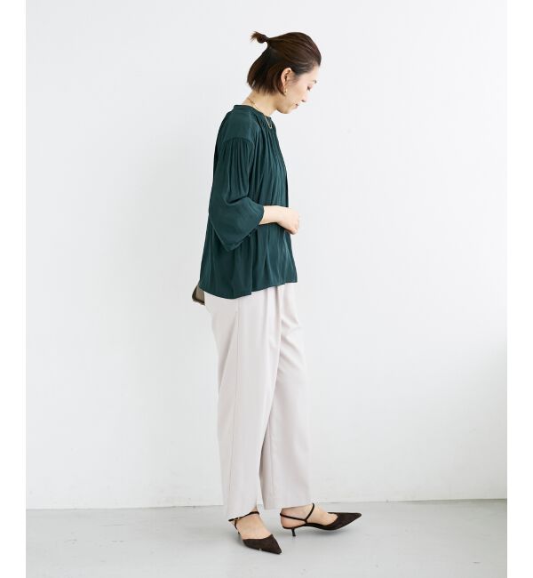  「パウダーサテン2WAYブラウス」|シャツ・ブラウス|