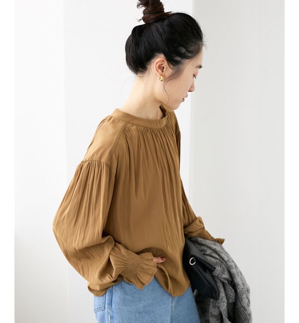  「パウダーサテン2WAYブラウス」|シャツ・ブラウス|