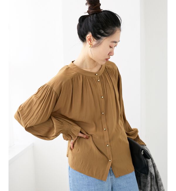  「パウダーサテン2WAYブラウス」|シャツ・ブラウス|