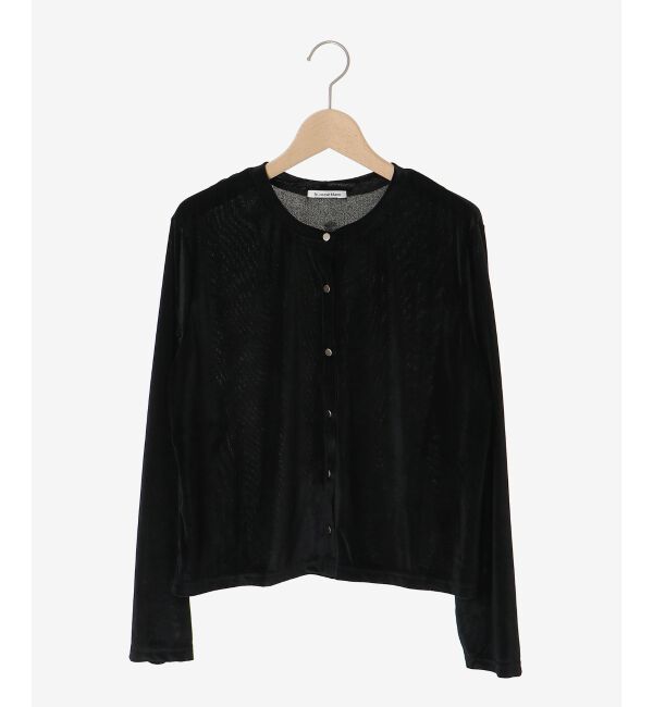  「《手洗い可能》ベロアクルーカーディガン」|カーディガン|