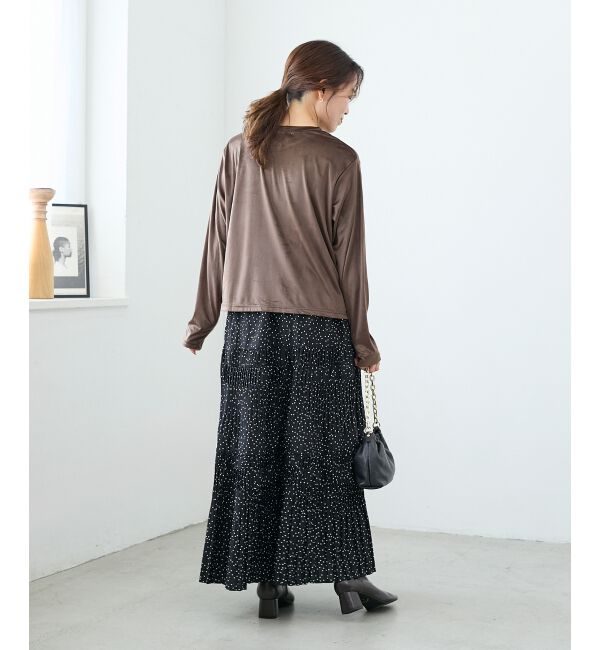  「《手洗い可能》ベロアクルーカーディガン」|カーディガン|