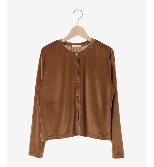  「《手洗い可能》ベロアクルーカーディガン」|カーディガン|