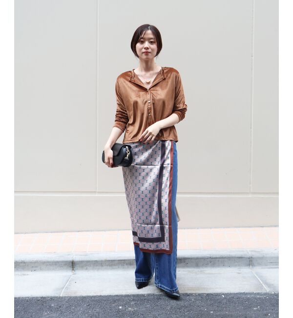  「《手洗い可能》ベロアクルーカーディガン」|カーディガン|