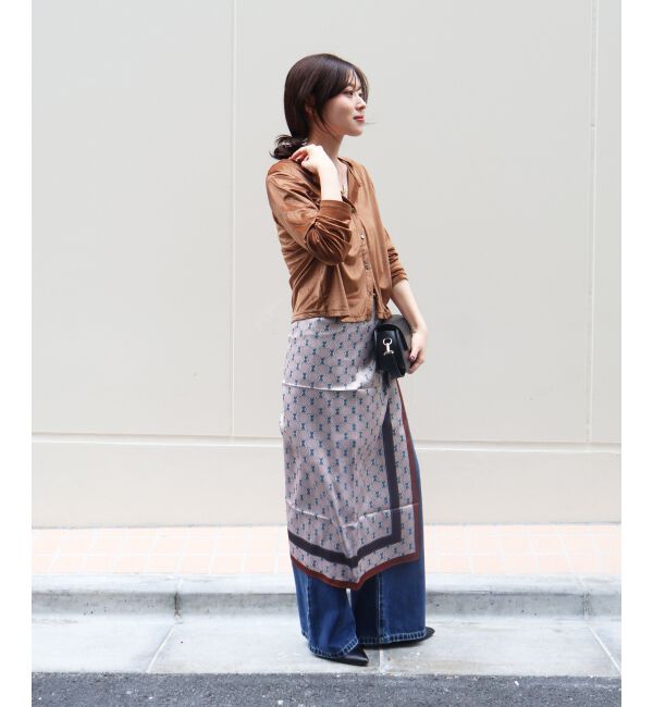  「《手洗い可能》ベロアクルーカーディガン」|カーディガン|