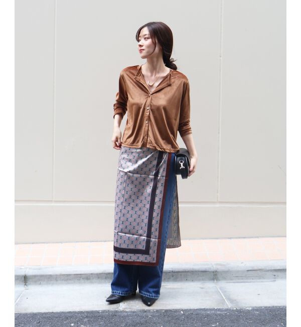  「《手洗い可能》ベロアクルーカーディガン」|カーディガン|