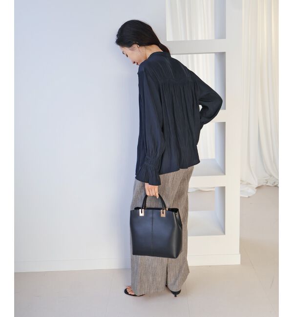  「パウダーサテンショルダーギャザーブラウス」|シャツ・ブラウス|