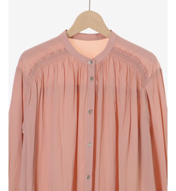  「パウダーサテンショルダーギャザーブラウス」|シャツ・ブラウス|