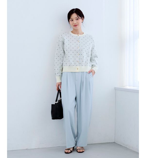  「ドットジャガードニットカーディガン」|カーディガン|