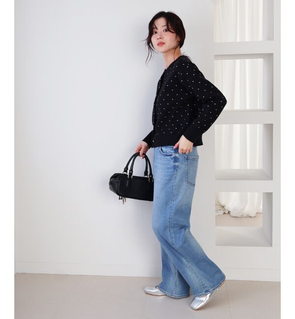  「ドットジャガードニットカーディガン」|カーディガン|