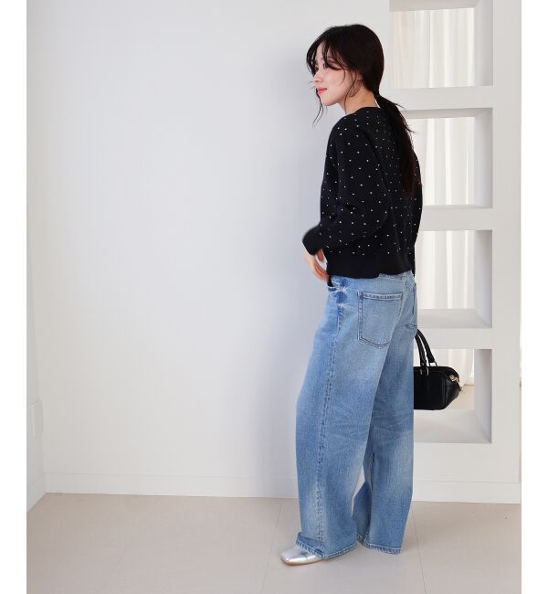  「ドットジャガードニットカーディガン」|カーディガン|