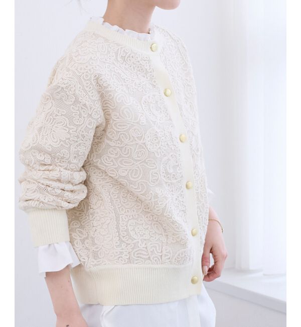  「コード刺しゅうレースカーデ」|カーディガン|