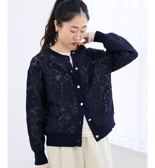  「コード刺しゅうレースカーデ」|カーディガン|