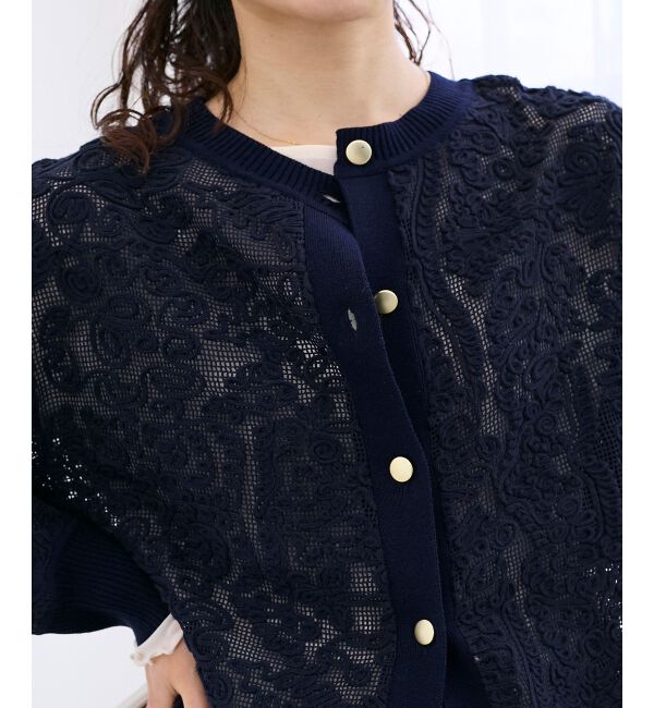  「コード刺しゅうレースカーデ」|カーディガン|