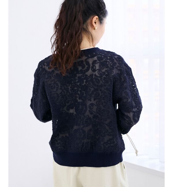  「コード刺しゅうレースカーデ」|カーディガン|