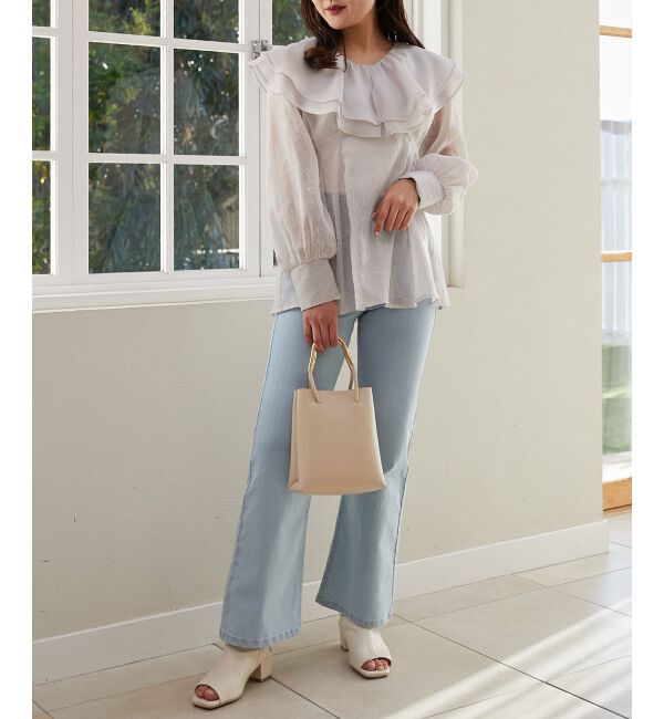 MAJESTICLEGON「フロッキーフラワーフリルブラウス」|シャツ・ブラウス|