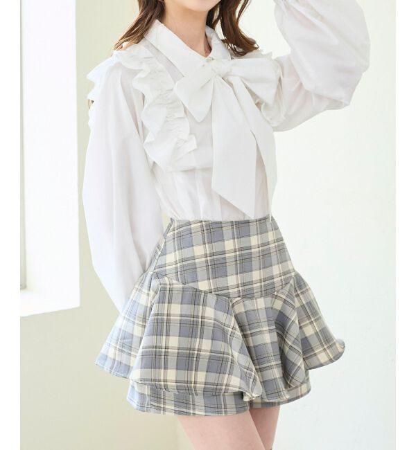  「ショルダーフリルボウタイブラウス」|シャツ・ブラウス|