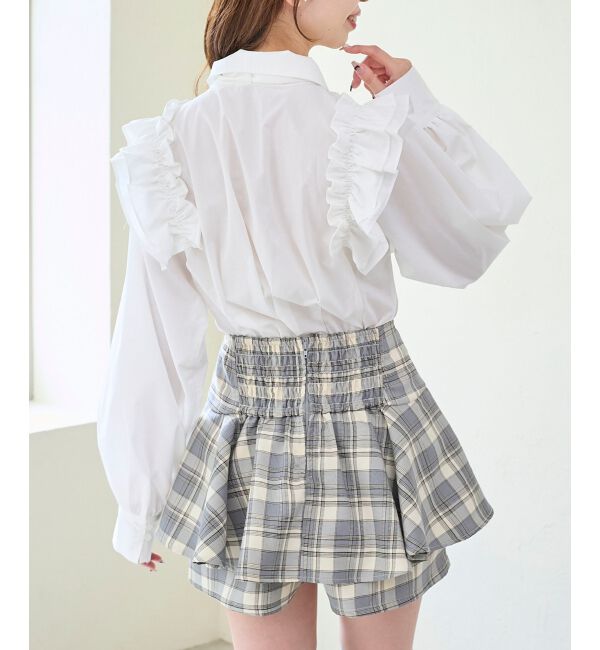  「ショルダーフリルボウタイブラウス」|シャツ・ブラウス|