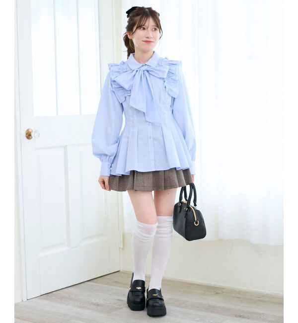  「ショルダーフリルボウタイブラウス」|シャツ・ブラウス|