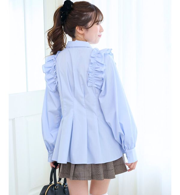  「ショルダーフリルボウタイブラウス」|シャツ・ブラウス|