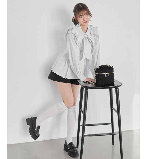  「ショルダーフリルボウタイブラウス」|シャツ・ブラウス|