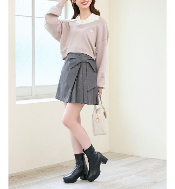  「キラキラリボンプリーツスカパン」|スカート|