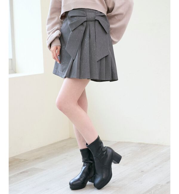  「キラキラリボンプリーツスカパン」|スカート|