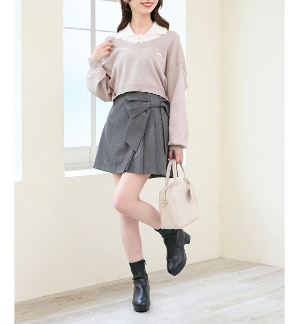  「キラキラリボンプリーツスカパン」|スカート|