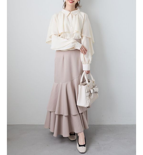  「シアーケープロングスリーブブラウス」|シャツ・ブラウス|