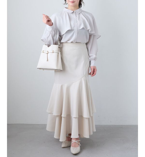  「シアーケープロングスリーブブラウス」|シャツ・ブラウス|