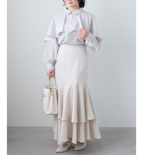  「シアーケープロングスリーブブラウス」|シャツ・ブラウス|